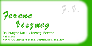 ferenc viszmeg business card
